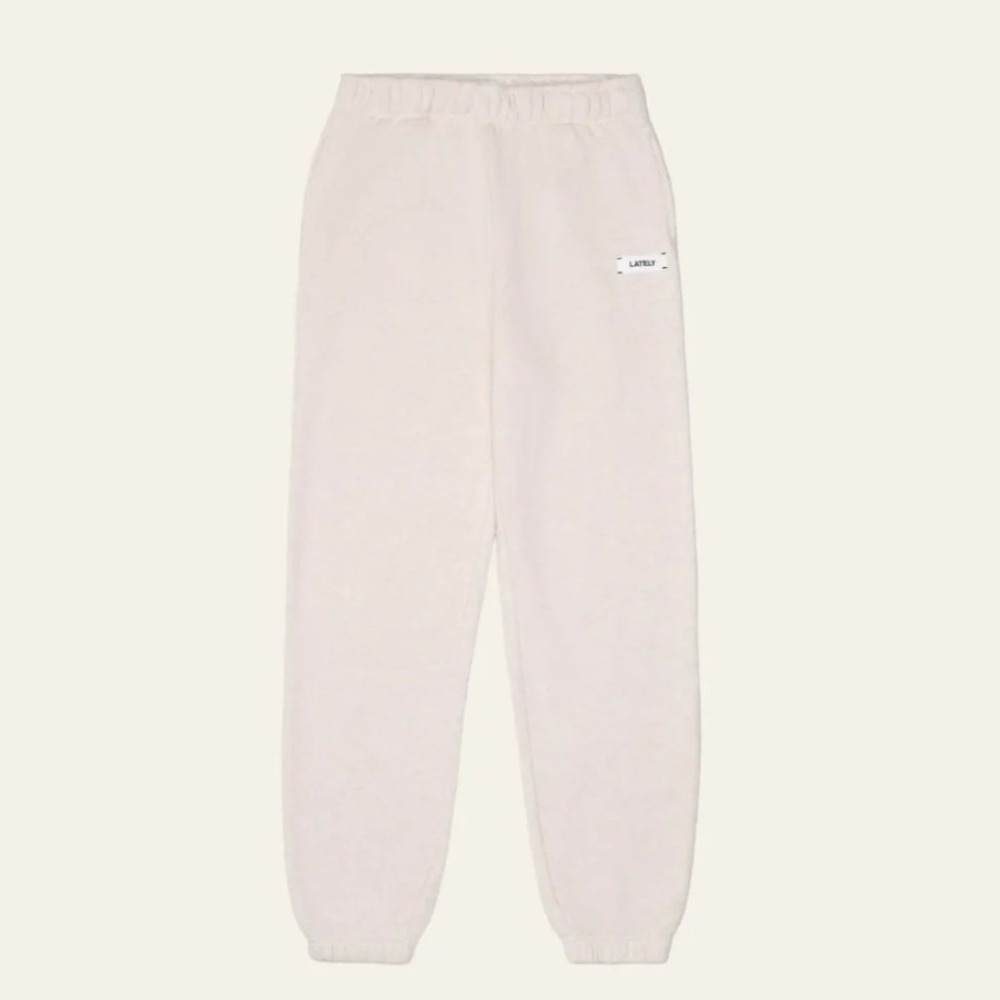 Lately Lounge The Label Core Jogger Heathered Oatmeal Women Small NWT Loungewear